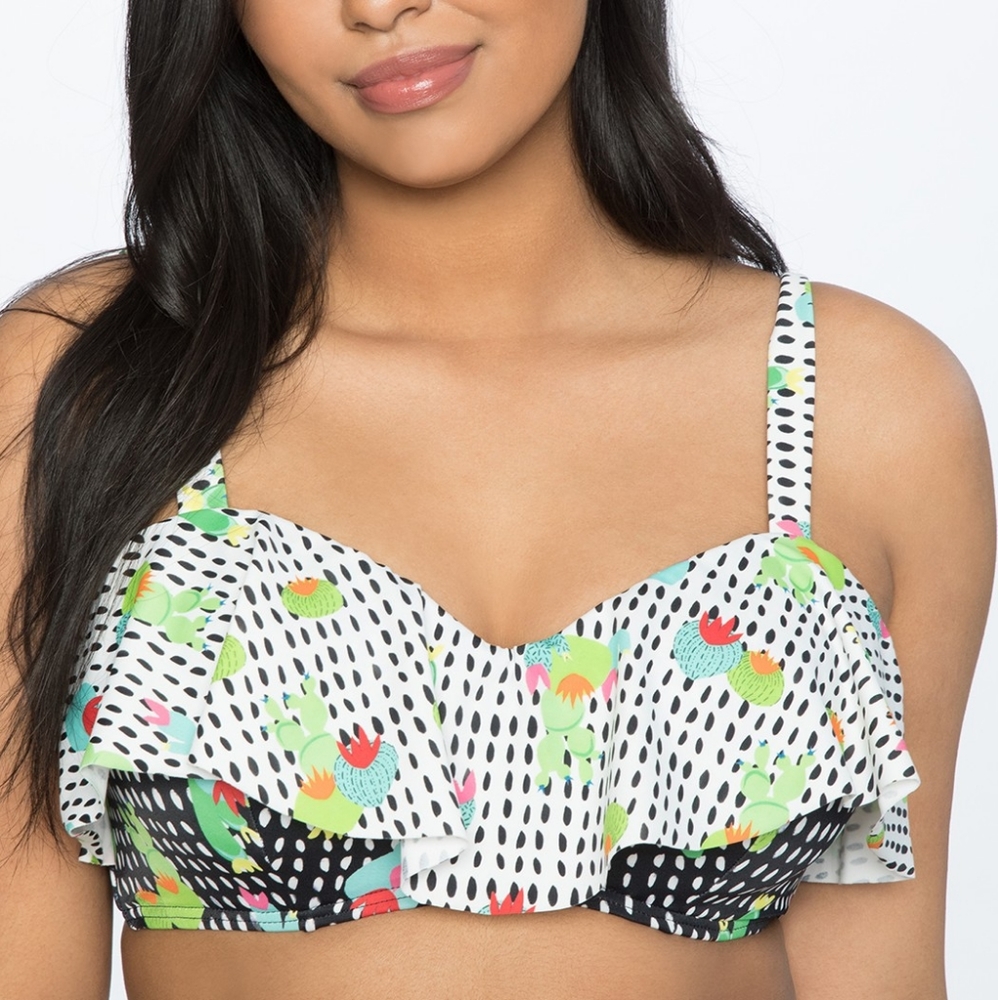 Eloquii bikini top Drivin' Me Cacti Plus Size